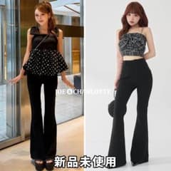 ダーリッチ darich 美シルエットカットフレアパンツ BLK ブラック S