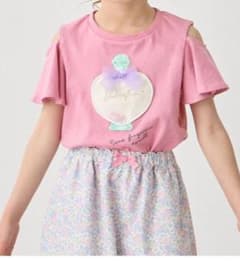 新品　anyFAM オフショルダー　Tシャツ　半袖　ピンクパフューム　120のサムネイル