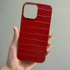 【新品・高級本革】I Phone 13 pro max レザー　ケース　赤　本革のサムネイル