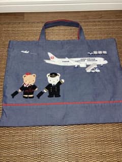 極美品】JAL×familiarコラボレッスンバッグ 入園準備 手提げカバン