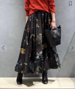【新品】 CABaNボタニカル ギャザースカート シルク トゥモローランド 試着のみ】CABaNボタニカル ギャザースカート シルク トゥモローランド