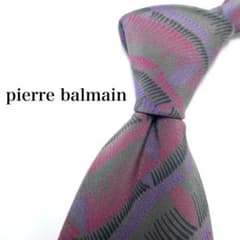 【美品】pierre balmain 変形ストラップ柄 グリーン ネクタイ
