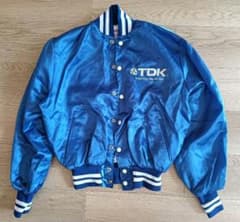 【希少】 80s USA製 EMPIRE TDK ナイロンスタジャン L ブルーのサムネイル