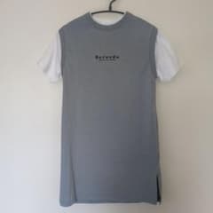 Aqua History グレー Tシャツ ワンピース 140cm レイヤード風のサムネイル