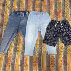120sizeテーパードデニムパンツと半ズボンセットのサムネイル