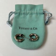 美品 Tiffany バンブー スモール フープ ピアス Vintage 片耳 ティファニー バンブーフープ スモール ピアス シルバー TIFFANY&Co