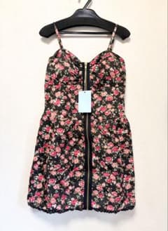 dazzlin ビンテージ花柄 キャミワンピース ブラック Mのサムネイル