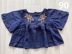 L'espoir Baby 刺繍ブラウス ネイビー 90cmのサムネイル