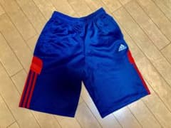 adidas サッカーハーフパンツ 160 青 赤のサムネイル