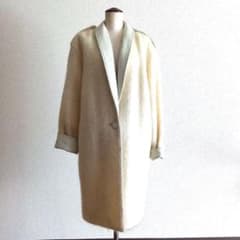 オフホワイト モヘアロングコート - メルカリ