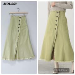 ▽AZUL MOUSSY 아줄 마우지 아시메트리 버튼 슬릿 스커트
