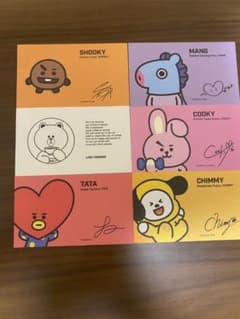 BTS BT21 Korea Line Cafe Message Card TATA CHIMMY