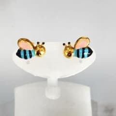 美品 750 YG イエローゴールド Bee デザイン ピアス 蜂 18金 - メルカリ
