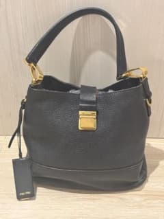 miu miu ネイビー レザー ハンドバッグのサムネイル