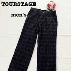 ツアーステージ　メンズ　チェック　ストレートパンツ　秋冬　スエード　79サイズ