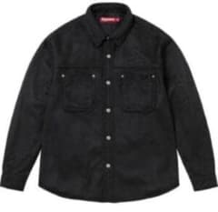 supreme faux suede snap shirt Lサイズ - メルカリ