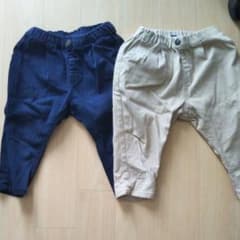 8部丈パンツ 95　紺、ベージュセットのサムネイル