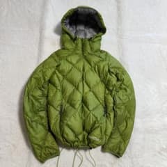 人気モンベル800FPライトアルパインダウンパーカ レディースXS緑ドロー
