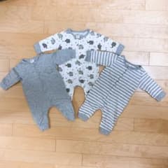 長袖　ロンパース　3枚組　50~60のサムネイル