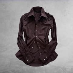 DSQUARED2 フリルシャツ ウエスタン ブラウン ゴシック ダークコケット DSQUARED2 フリルシャツ ウエスタン ブラウン ゴシック ダークコケット