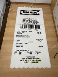 IKEA×Virgil Abloh IKEAレシートラグ 90x200 cm Virgil Abloh IKEA MARKERAD RECIEPT Rug イケア レシート ラグ