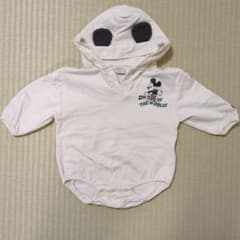 futafuta ミッキーマウス フード付きロンパース80cmのサムネイル