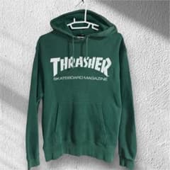 THRASHER フード付きスウェットシャツ M グリーンのサムネイル
