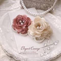 フラワーブローチ ホワイト 白 パール 結婚式 卒業式 ビジュー 入学式 上品