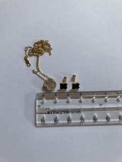四つ葉　クローバーモ　14k ネックレス、ピアスセットのサムネイル