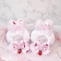 おすわり ぬい服 10~12cm ❤︎ いちご うさぎ 双子 ピンク 白 - メルカリ