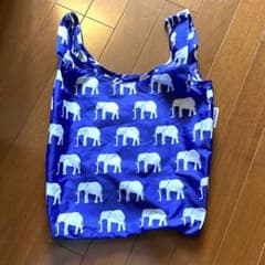 BAGGU エコバッグ　青　ゾウ柄のサムネイル