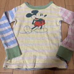 DENIM DUNGAREE Mickey Mouse Long-Sleeve Waffle Knit Top, Size 110cm