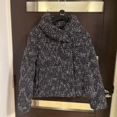 新品☆ANAYI ネイビーツイードショートダウンコート/セオリー、23区