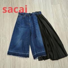 美品☆タグ付属 sacai デニム×ウールパンツ - メルカリ