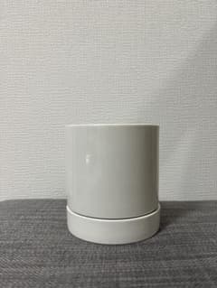 陶器製植木鉢（受け皿付）　ホワイトのサムネイル