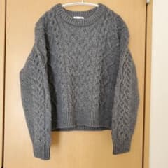 GU　ケーブルクルーネックニットプルオーバーのサムネイル