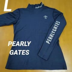 PEARLYGATES Women's Navy Mock Neck Golf Wear, Size 2, L