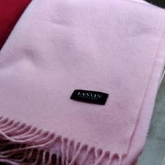大判LANVIN カシミヤ マフラー ストール ピンクのサムネイル