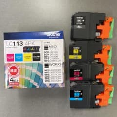 新品 ブラザー  純正 インク brother LC113-4PKと使いかけ4色のサムネイル