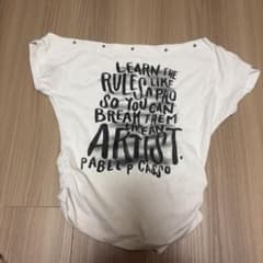 オフショルダー ロゴプリント Tシャツ ホワイトのサムネイル