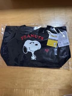 PEANUTS スヌーピー 刺繍 トートバッグ ブラックのサムネイル