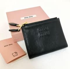 MIU MIU ナッパレザー 二つ折り財布 ブラック 5ML024 - メルカリ