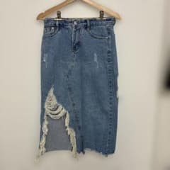 ダメージデニム ロングスカートのサムネイル