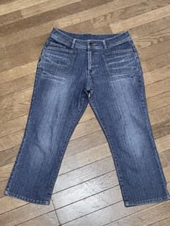 レディース デニム クロップドパンツ インディゴのサムネイル