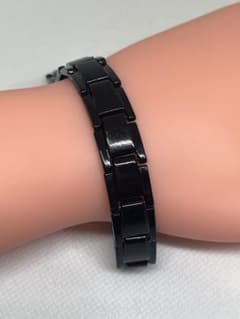 ブラックチタン製 マグネットリンクブレスレット バタフライクラスプ 20cmのサムネイル