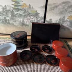 食器セット お椀ふた付き×3 お皿×5 お盆×5 深皿×3 ３段重箱×1のサムネイル
