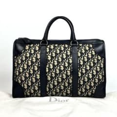 美品】ディオール トートバッグ トロッター 総柄 キャンバス レザー