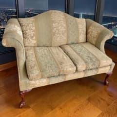 523@ Ethan Allen クラシック3人掛ソファ 猫脚 花柄ファブリック 523@ Ethan Allen クラシック3人掛ソファ 猫脚 花柄ファブリック