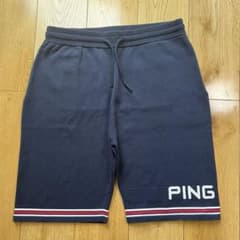 XL PING ニットショーツ ハーフパンツ ネイビー ストレッチ ピン