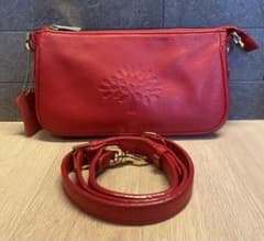 美品】Mulberry ショルダーバッグ ポーチ 赤 2way レザー - メルカリ